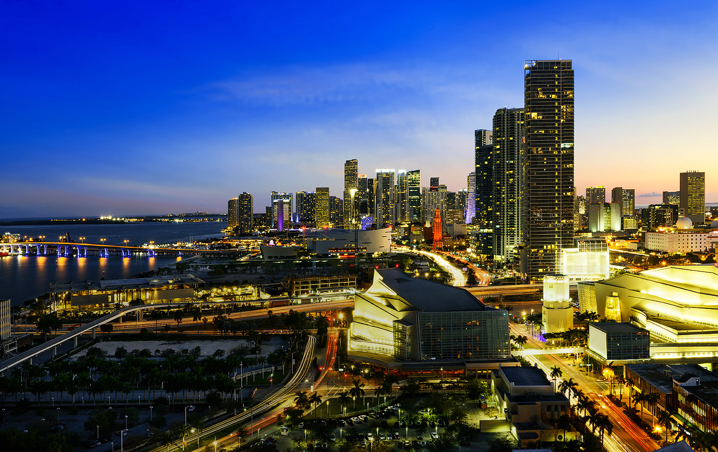 Downtown Miami at dusk